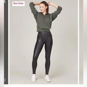 SPANX • GUC FAUX LEATHER LEGGINGS IN BLACK SMALL